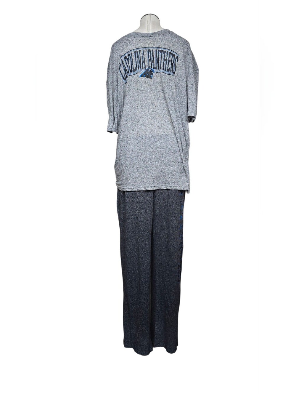 Team Apparel Carolina Panthers 2pc Pajama Set Mens XL Heather Gray Tee Pants